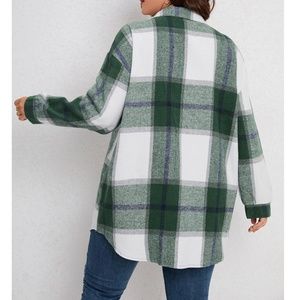 Plaid Pattern Hood Button Down Jacket BU0073